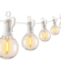 29 Feet LED Outdoor String Lights With Shatterproof G40 Edison Bulbs, white connectable weatherproof patio lighting for backyard vibe