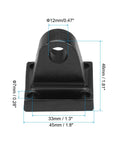 Beefy Durable Pneumatic Cylinder Foot Flange Mounting Bracket 45x45x46mm Rear Mount With Pivot Clevis 33mm Hole Spacing 12mm Large Hole 7mm Small Holes Low Carbon Steel Wear Resistant Black, front view