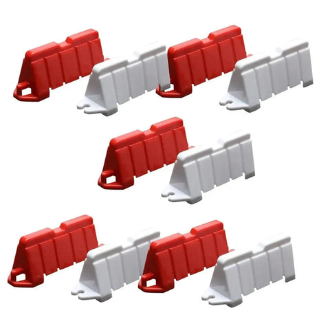 Red and white barriers from Drift Track RC Barrier Kit For Off Road Racing DIY Setup 80 Piece Set Six Point Two By One Point Eight By Two Point Five Centimeters