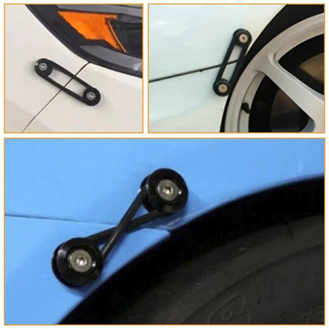 Universal Car Bumper Quick Release Kit 28 Pcs Black Fasteners With Tabs Bolts Nuts Washers And O Rings For Front And Rear Bumpers Easy Trunk Access Fits Most Models Including JDM Cars installed on vehicle