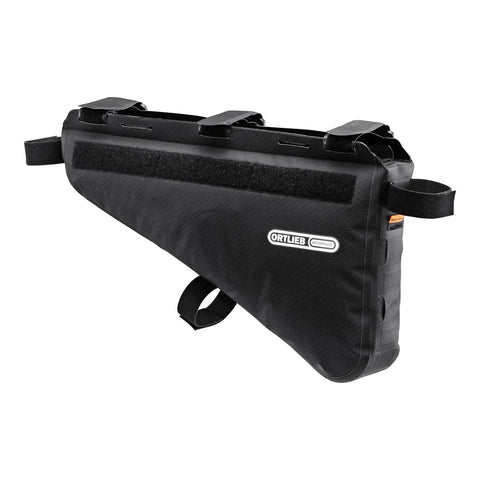 Side view of 4L Bike Frame Bag With Large Opening And Repositionable Top Tube Strap, 2021 Model, German Made, Unisex Cycling Frame Pack.
