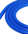 Close-up of Silicone Vacuum Hose 3mm ID 9mm OD Heavy Wall 5 Ft Blue Tubing for Cars and Labs, flexible and FDA compliant.