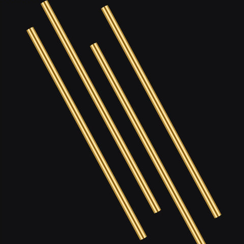 Four Pack Of Twelve Inch Brass Round Rods One Quarter Inch Diameter Lathe Bar Stock Durable Smooth Surface Great For DIY Projects And Metalworking