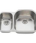 Undermount Stainless Steel Double Bowl Kitchen Sink, 31.5 Inch, 16 Gauge, 304-Grade Built Tough With Noise-Reducing Pads, D-Shape Bowls And Front-Aligned Prep Bowl For Easy Offset Faucet Setup