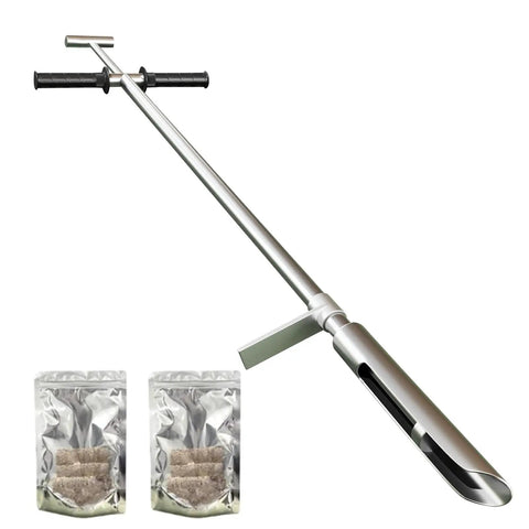 42 Inch Pro Grade Soil Sampler Probe With 304 Stainless Steel Build Ejector And Foot Pedal Reusable Sample Bag T Style Handle
