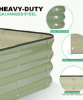 Side view of Galvanized Raised Garden Bed Kit 5X3X1 Modular Planter Box, showing wave shape, round corners, and heavy-duty design.