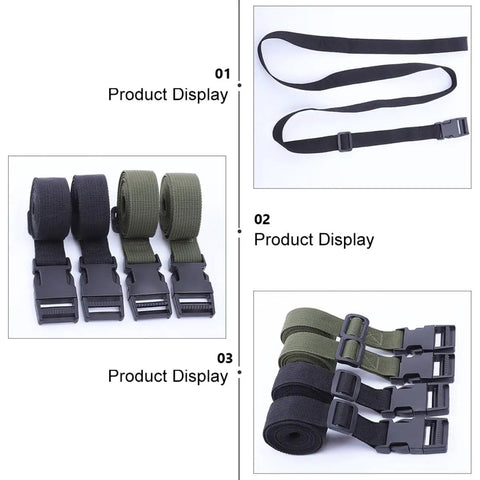 2 Pack Cargo Lashing Straps With Quick Release Buckles For Camping Gear And Luggage Securing, Heavy Duty Nylon Tie Down Straps In Black