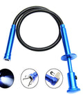Telescoping Inspection Mirror With LED Lights And Flexible 4 Claw Magnetic Grabber Tool Set on white background