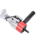 Heavy Duty Metal Shear Drill Attachment That Knocks Out Iron Aluminum Or Stainless Steel Sheets With CRV Steel Blade and Smooth 360 Rotating Handle for Fast Zero Sweat Workshop Fixes - close-up view