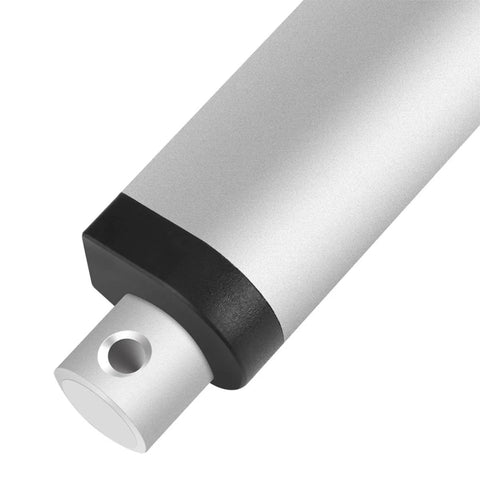 Close-up of 24V 750N Electric Linear Actuator With 250mm Stroke, Quiet Permanent Magnet DC Motor, metal housing and mounting hole