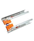 These Heavy Duty Undermount Drawer Slides 21 Inch with orange clips showcase durable steel for quiet operation.