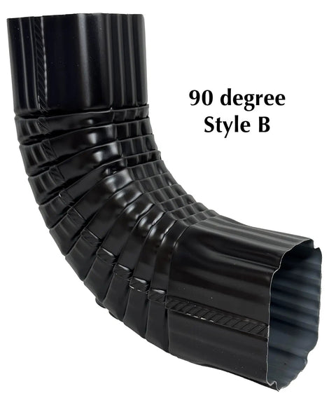 Aluminum Downspout Gutter Elbow 3x4 Inch 90 Degree Style B Black For Residential Gutters Durable Construction