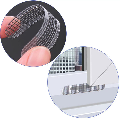Window Screen Patch Kit With 25 Self Adhesive Fiberglass Mesh Patches 60x15 mm For Holes And Tears In Screen Doors And Windows Waterproof Quick Fix Easy Stick On Repair