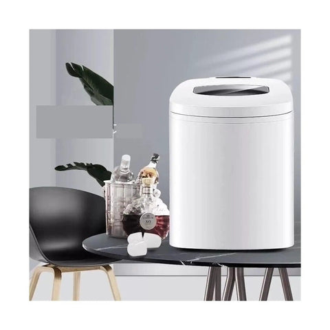 Top Shelf Compact Ice Maker For Countertops Kickin Out Twenty Six Pounds Each Day In Record Time With A Sleek White Finish On Kitchen Table.