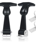 2 Pieces Elastic Rubber Hood Latches with Stainless Steel Brackets Flexible THandle Draw Latches for Tool Cabinets Vehicle Engines and Hood