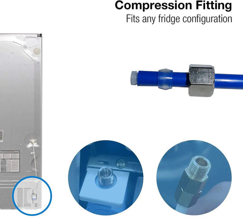 RO Water System Ice Maker Kit One Quarter Inch Tubing With Quick Connect Fittings and Ball Valves for Fridge Ice Makers detail view