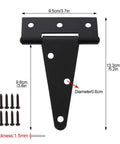 Ten Pack 4 Inch T Strap Tee Hinge Heavy Duty Black Barn Door Hinges For Wooden Fences Garden Doors Strap Wrought Iron Hardware