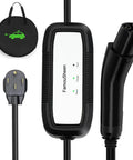 Level 2 Tesla Charger Portable Nacs Ev Charging Station 32 Amp 240 Volt with display and plug for easy charging.