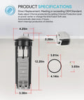 Salt Cell Replacement Kit For Nature2 Fusion Soft FSOFT700 Water System Fits Pools Up To 12,000 Gallons Includes O Ring And Replacement Parts R0502800 2803-058 383062 Easy Install product dimensions image highlighting component sizes