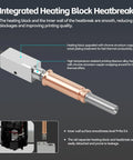 Kobra 3 And Kobra 3 V2 Ceramic Hotend Upgrade Kit with 0.4mm hardened steel nozzle and integrated heating block with chrome plated heat break.