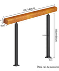 Rock Hard Workhorse Deck Railing Features Expandable Design From 60 To 140 Cm with dense timber and wrought iron stakes.