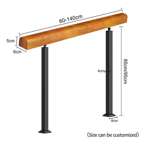 Rock Hard Workhorse Deck Railing Features Expandable Design From 60 To 140 Cm with dense timber and wrought iron stakes.