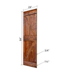 48 Inch By 84 Inch Classic Walnut Solid Wood Double Sliding Barn Door With Hardware Kit For Pantry Laundry Room Master Bath Closet Or Office Space Saving DIY Assembly Required side view