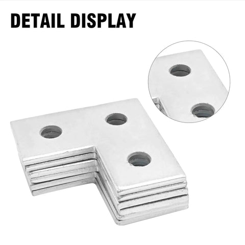 Six Pack L Shaped Connector Brackets Flat Plate Fitting for Half Inch Bolts Fits One And Five Eighths Inch Strut Channel