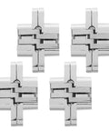 Tiny 43mm Zinc Alloy Concealed Door Hinges 4 Pack For Jewelry Boxes And Small Cabinets, Hidden Cross Folding Hardware