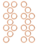 Copper Washer Kit 40 Pcs Set showing flat copper washers for oil drain plugs and hydraulic seals, durable gaskets for leak-proof seals.