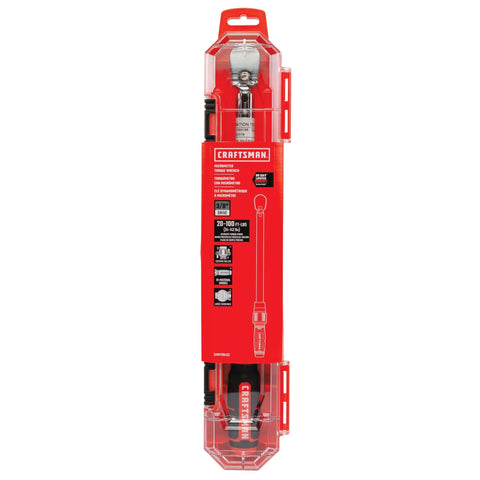 Torque Wrench With Three Eighths Inch Drive, Pro-Grade Portable Case, Bi-Material Grip, Quick Lock Adjustment, Inch And Metric Torque Scale