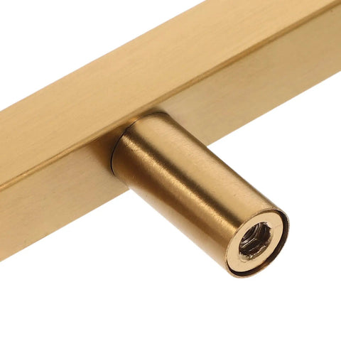 Detail view of Gold Cabinet Pulls 128mm Five Pack Small Cupboard Handles For Dresser Drawers And Furniture Doors Upgrade Your Kitchen Cabinets With Sleek Boss Gold Hardware, showing attachment point.