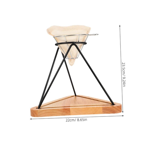 Heavy Duty Reusable Stainless Steel Coffee Filter Holder With Secure Drip Rack And Premium Filter Cloth Set, 23.5cm tall.