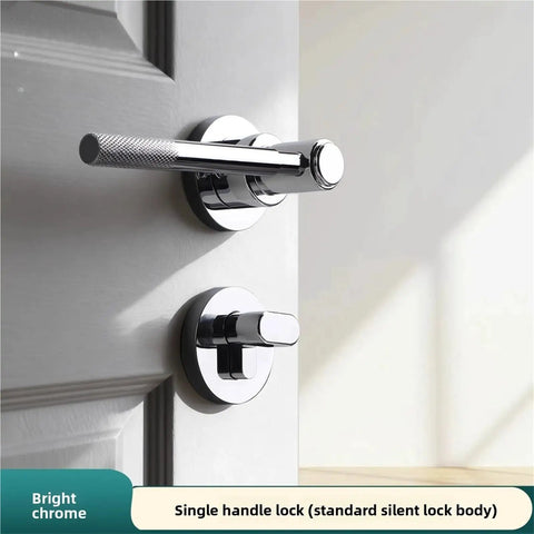 Rolled Flower Door Lock Knob With Key For Bedroom Privacy Universal Fit 72mm Chrome Finish with single handle on door
