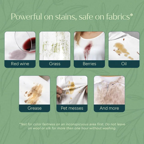 Travel and Laundry Stain Remover for Clothes and Baby Gear Unscented effectiveness on various stains like wine and grease