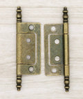 Set Of 6 Vintage Antique Brass Flap Hinges For Wooden Boxes Jewelry Cases Cabinets Cupboards Medium Size With 2 Inch Plate