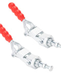 2 Pack Heavy Duty Push Pull Toggle Clamp 36224 Rock Solid 700 Lb Grip Quick Release Workholding Fixture For Metal Fabrication And Woodworking Shop Beast With Easy Action Steel Frame with red handles and galvanized steel parts.