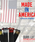 Heavy-Duty Torsion Garage Door Springs Set For Sectional Doors,.218 Inch Wire Gauge, in warehouse with American flag