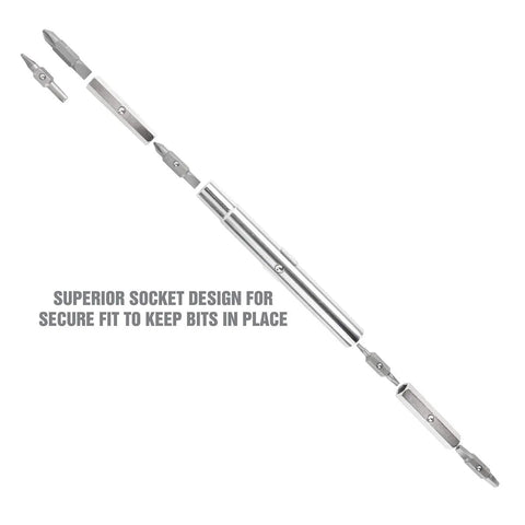 13 In 1 Multi Screwdriver And Nut Driver With Schrader Valve Tool parts layout, showing interchangeable bits and secure fit design