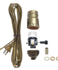 Antique Brass Socket With Matching 8 Foot Cord Set And Basic Hardware For Vintage Table Lamps And Do It Yourself Lighting Projects