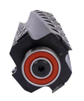 Badass Six Inch Spiral Cutter Head Replacement For Professional Jointer Work With Four Row Twenty Eight Carbide Inserts features a close-up view of carbide inserts.