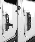 Heavy Duty Kickass Door Hinge Steps For Jeep Wrangler Jk Jku Roof Rack Access With Integrated Bottle Opener Rock Hard Serrated Grip, side view.