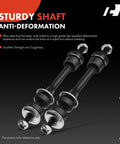 Two black front sway bar links with metal end fittings for Ford F-150 2005-2008 and Lincoln Mark LT 2006-2008