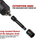 Heavy Duty Three Eighths Inch Drive Impact Socket Set, Forty Nine Piece SAE And Metric, extension bars with adapter ends