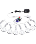 Linkable Under Cabinet LED Lights 12V Slim Aluminum Puck Lamps Dimmable With RF Remote And UL Listed Plug 8 Light Kit