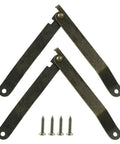 2 Pack Folding Lid Support Hinges Antique Bronze Rotating Iron Hinge for cabinets, chests, cupboards, includes screws, 97mm x 11mm