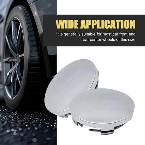 Universal Car Wheel Center Caps 60mm OD 56mm ID 4 Pack Durable Scratch Resistant And Rust Proof ABS Snap In Hub Caps For Cars SUVs Trucks All Weather Ready Silver beside a car tire