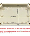 Rock Solid Abs Plastic Junction Box With Clear Cover IP65 Waterproof Electrical Enclosure For Diy Projects No Fuss Assembly Sturdy Dust Proof Shell Measuring 3.9 X 2.7 X 2 Inches showing interior dimensions and wiring holes.