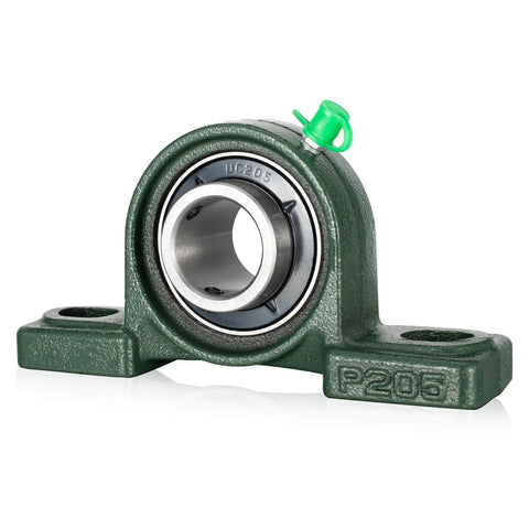 Green cast-iron pillow block bearing UCP205-12 with mounting holes