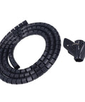 Spiral Cable Wrap For Home Office And Entertainment Centers With Clamp, Heavy Duty Wire Sleeves And Winding Tube shown coiled